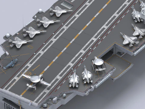 Porta-avi&otilde;es chin&ecirc;s CV-18 Fujian Modelo 3D