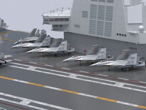 Chinese aircraft carrier CV-18 Fujian 3Dモデル