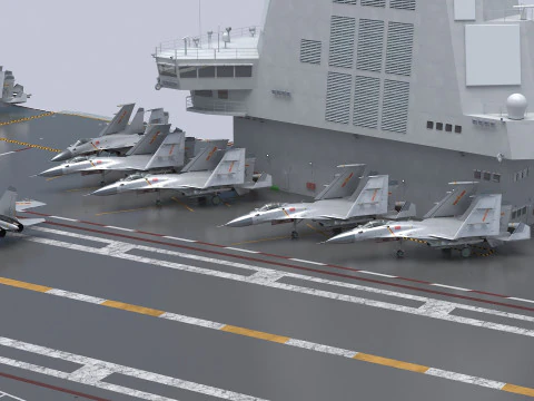 Porta-avi&otilde;es chin&ecirc;s CV-18 Fujian Modelo 3D