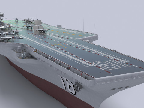 Chinese aircraft carrier CV-18 Fujian 3Dモデル