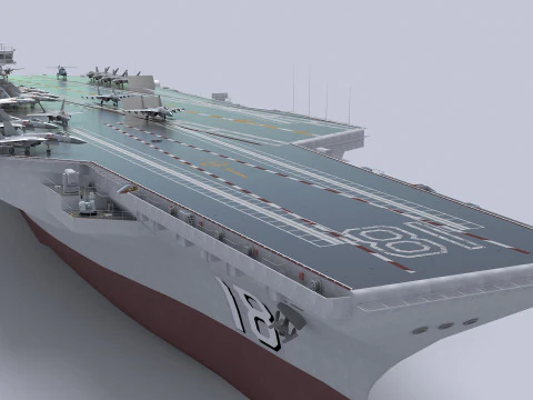 Porta-avi&otilde;es chin&ecirc;s CV-18 Fujian Modelo 3D