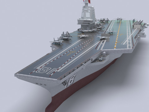 Chinese aircraft carrier CV-18 Fujian 3Dモデル