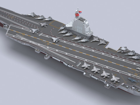 Chinese aircraft carrier CV-18 Fujian 3Dモデル