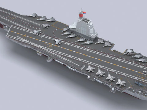 Porta-avi&otilde;es chin&ecirc;s CV-18 Fujian Modelo 3D