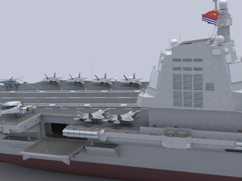 Chinese aircraft carrier CV-18 Fujian 3Dモデル