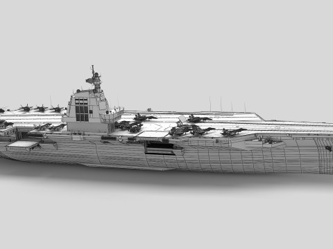 Chinese aircraft carrier CV-18 Fujian 3Dモデル