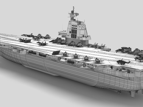 Chinese aircraft carrier CV-18 Fujian 3Dモデル