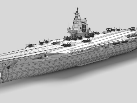 Chinese aircraft carrier CV-18 Fujian 3Dモデル
