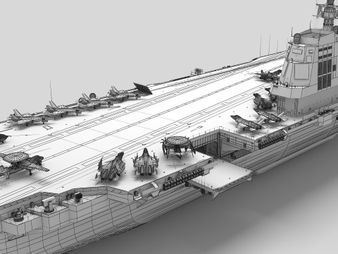 Chinese aircraft carrier CV-18 Fujian 3Dモデル