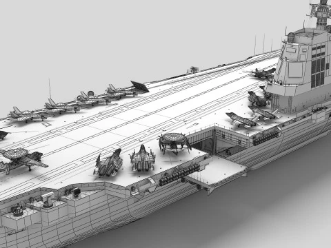 Porta-avi&otilde;es chin&ecirc;s CV-18 Fujian Modelo 3D