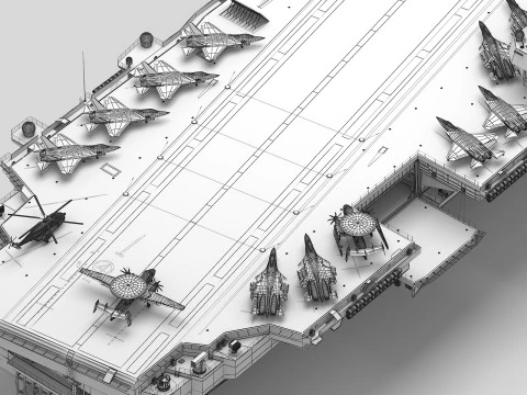 Porta-avi&otilde;es chin&ecirc;s CV-18 Fujian Modelo 3D