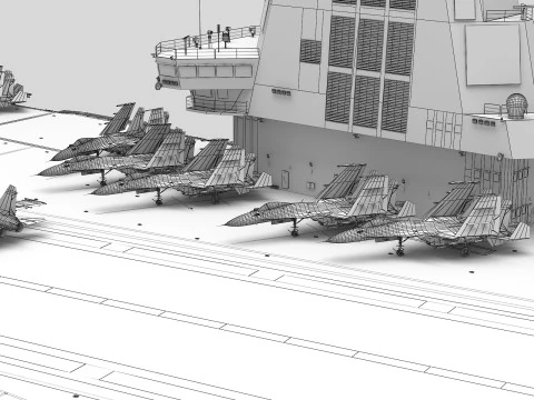 Porta-avi&otilde;es chin&ecirc;s CV-18 Fujian Modelo 3D