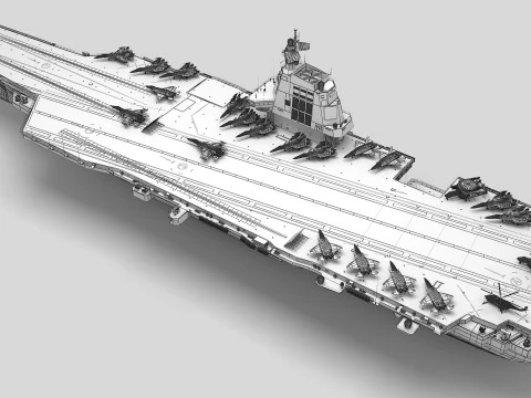 Porta-avi&otilde;es chin&ecirc;s CV-18 Fujian Modelo 3D
