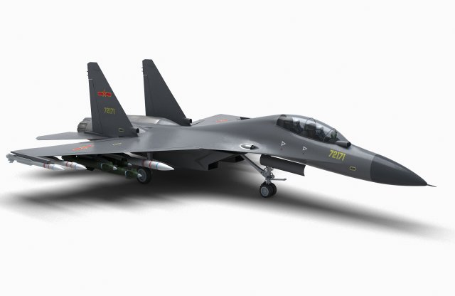China J-16 Multirole Fighter 3D Model .c4d .max .obj .3ds .fbx .stl .blend 