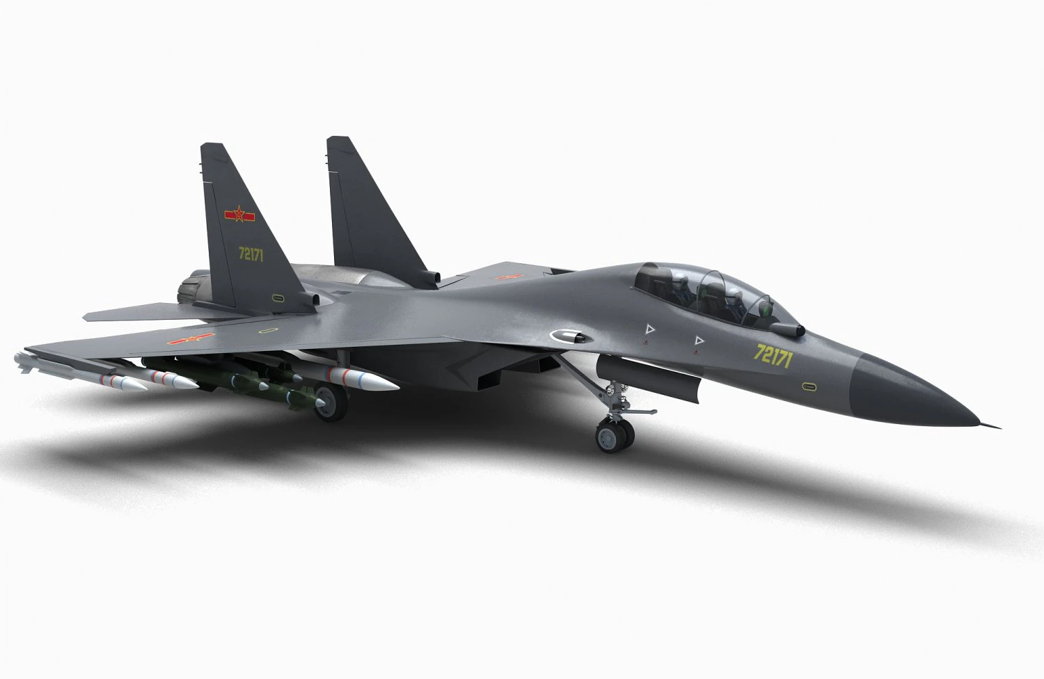 China J-16 Multirole Fighter 3D Model .c4d .max .obj .3ds .fbx .stl .blend