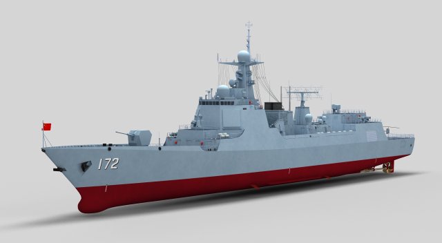 Chinese Navy Type 052D Destroyer 3D Model .c4d .max .obj .3ds .fbx .stl .blend 