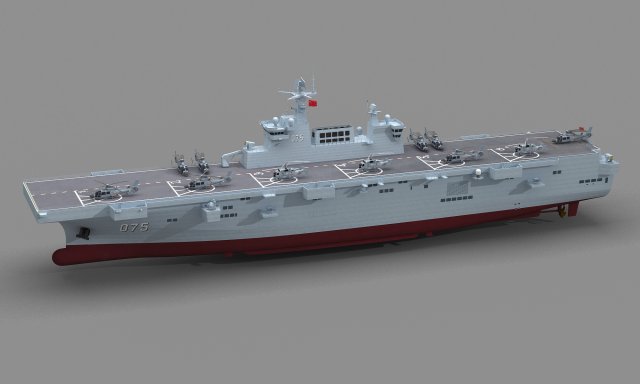 Chinese Navy Type 075 Amphibious Assault Ship 3Dモデル .c4d .max .obj .3ds .fbx .stl .blend 