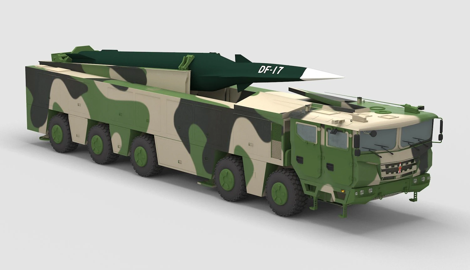 PLA DF-17 Missile 3D Model .c4d .max .obj .3ds .fbx .stl .blend 