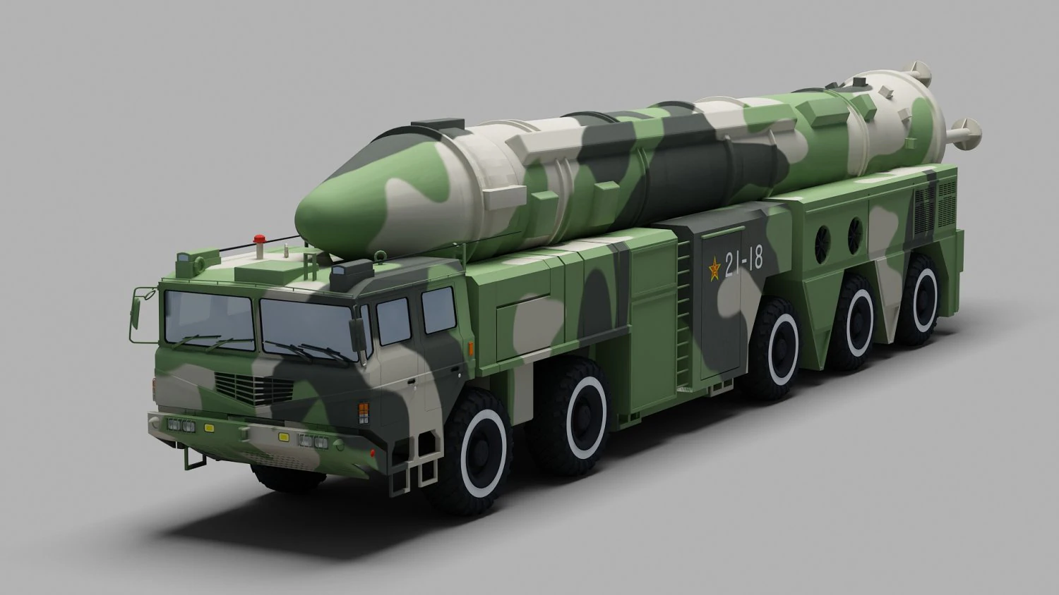 PLA DF-21 Missile 3D Model .c4d .max .obj .3ds .fbx .stl .blend