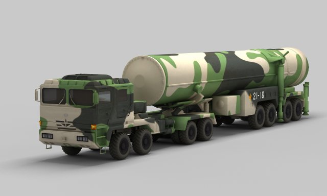 PLA DF-31 Missile 3D Model .c4d .max .obj .3ds .fbx .stl .blend 