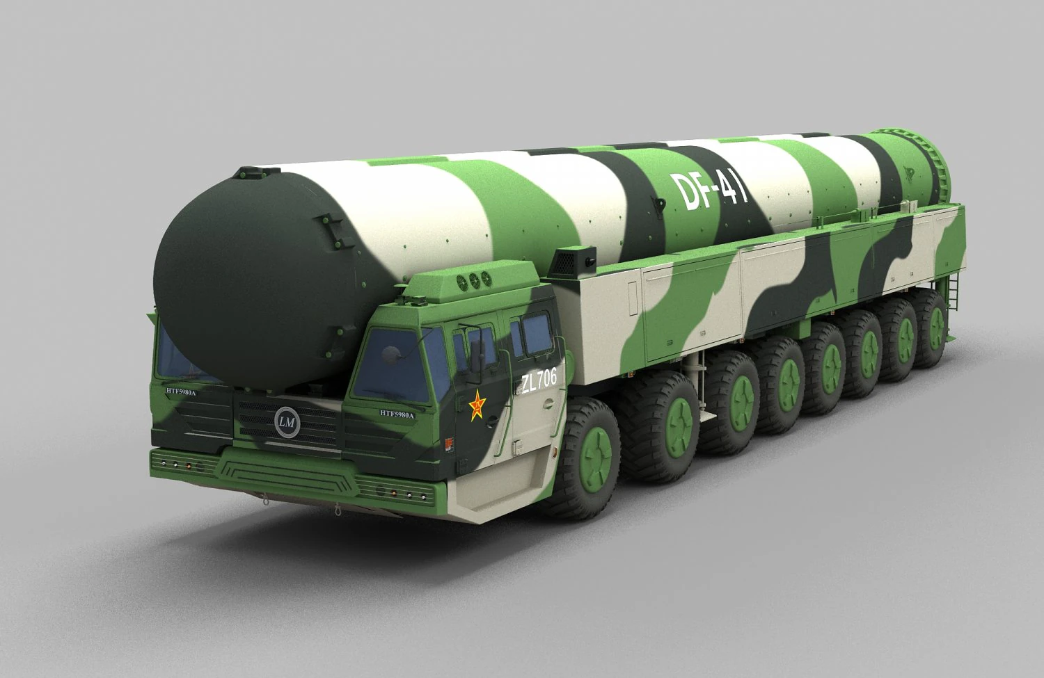 Míssil PLA DF-41 Modelo 3D .c4d .max .obj .3ds .fbx .stl .blend