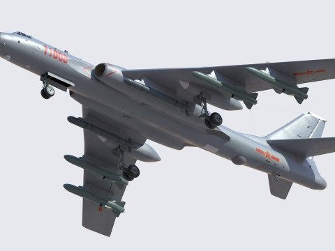 Xian H-6K Strategic Bomber 3D-Modell