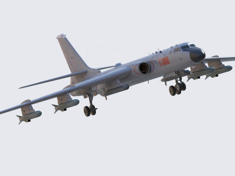 Xian H-6K Strategic Bomber Modelo 3D