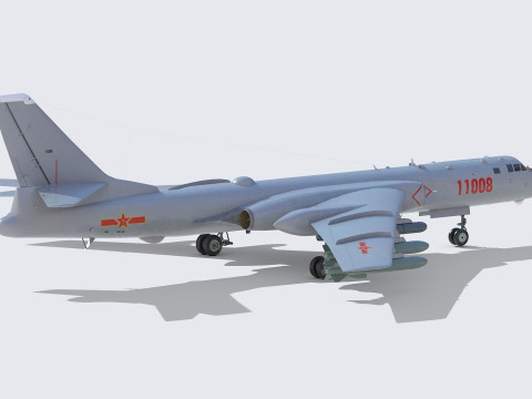 Xian H-6K Strategic Bomber Modelo 3D