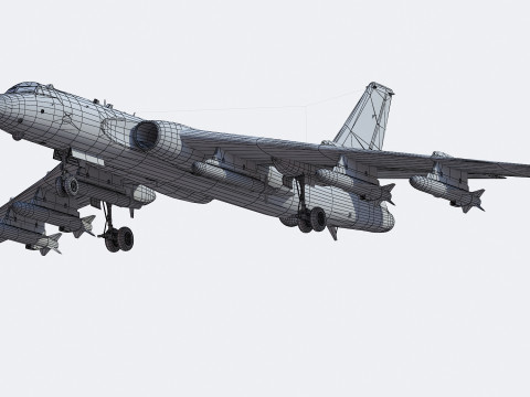 Xian H-6K Strategic Bomber Modelo 3D