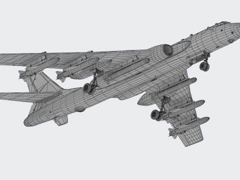 Xian H-6K Strategic Bomber Modelo 3D