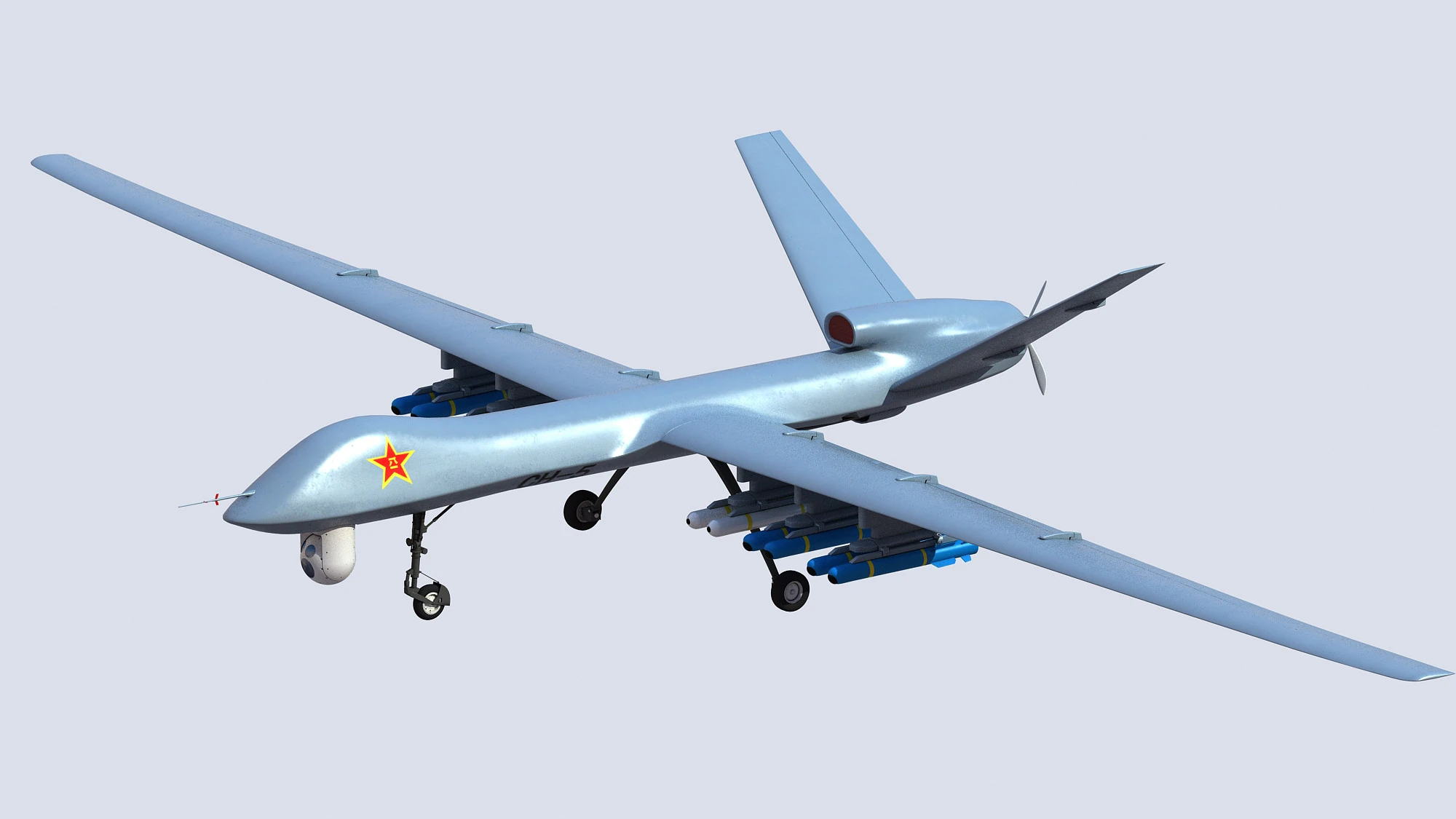 PLA CH-5 UAV 3D 모델 .c4d .max .obj .3ds .fbx .stl .blend 