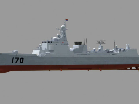Destruidor Tipo 052C da Marinha Chinesa Modelo 3D
