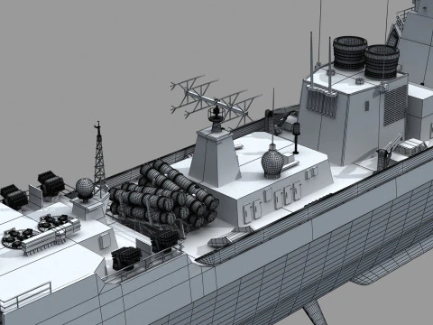 Chinese Navy Type 052C Destroyer 3D Model