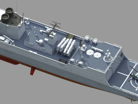 Chinese Navy Type 052C Destroyer 3D Model