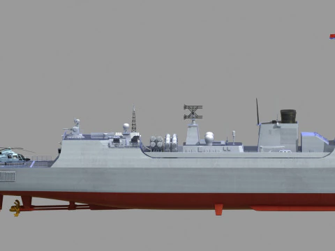 Chinese Navy Type 052C Destroyer 3D Model
