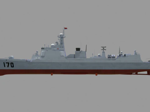 Chinese Navy Type 052C Destroyer 3D Model