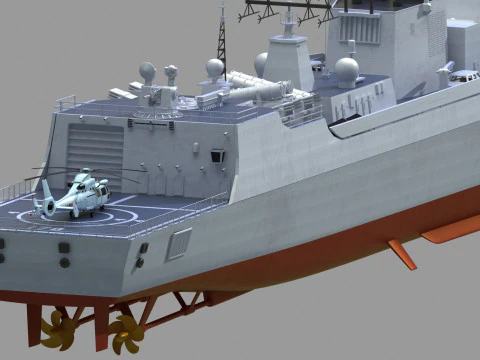 Chinese Navy Type 052C Destroyer 3D Model
