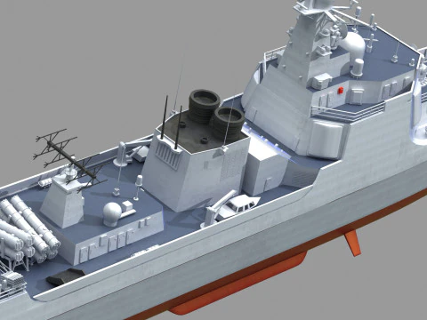 Chinese Navy Type 052C Destroyer 3D Model