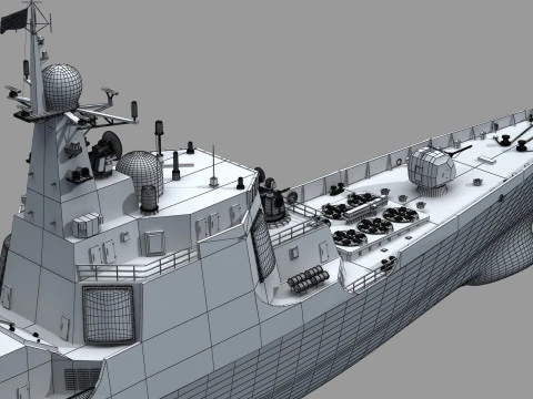 Chinese Navy Type 052C Destroyer 3D Model