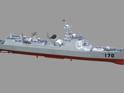 Chinese Navy Type 052C Destroyer 3D Model