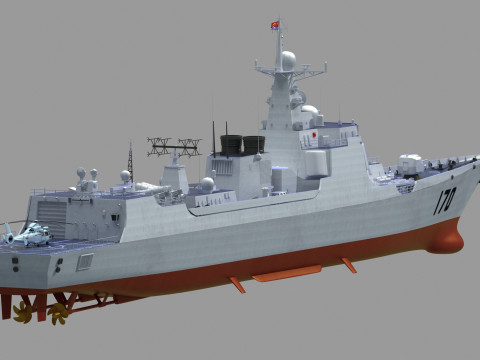 Chinese Navy Type 052C Destroyer Model 3D