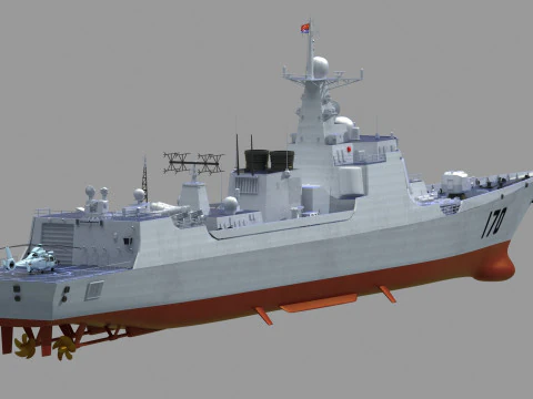 Chinese Navy Type 052C Destroyer 3D Model
