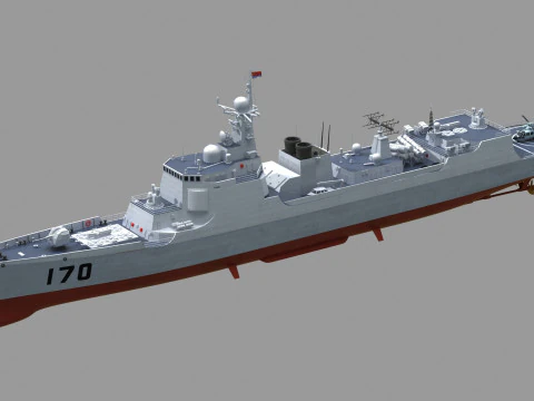 Chinese Navy Type 052C Destroyer 3D Model