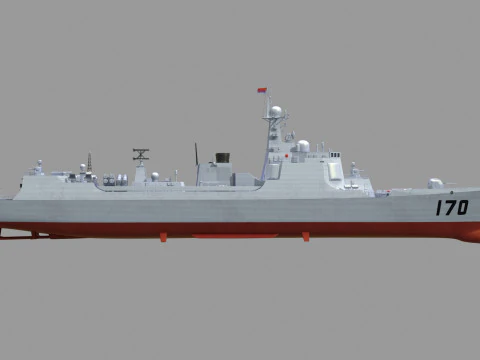 Chinese Navy Type 052C Destroyer 3D Model