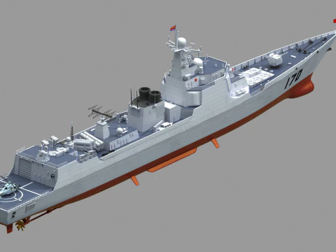 Chinese Navy Type 052C Destroyer 3D Model