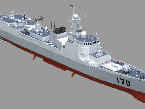 Chinese Navy Type 052C Destroyer 3D Model