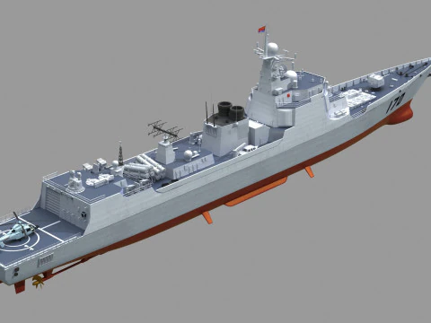 Chinese Navy Type 052C Destroyer 3D Model