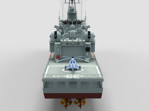Chinese Navy Type053H3 Jiangwei Frigate 3D Model