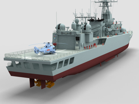 Chinese Navy Type053H3 Jiangwei Frigate Modèle 3D
