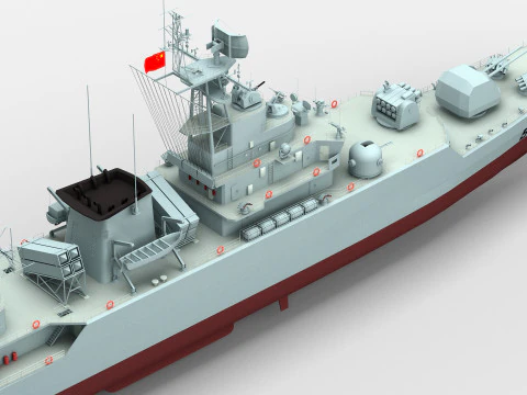 Chinese Navy Type053H3 Jiangwei Frigate 3D Model